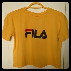 Fila yellow crop tee